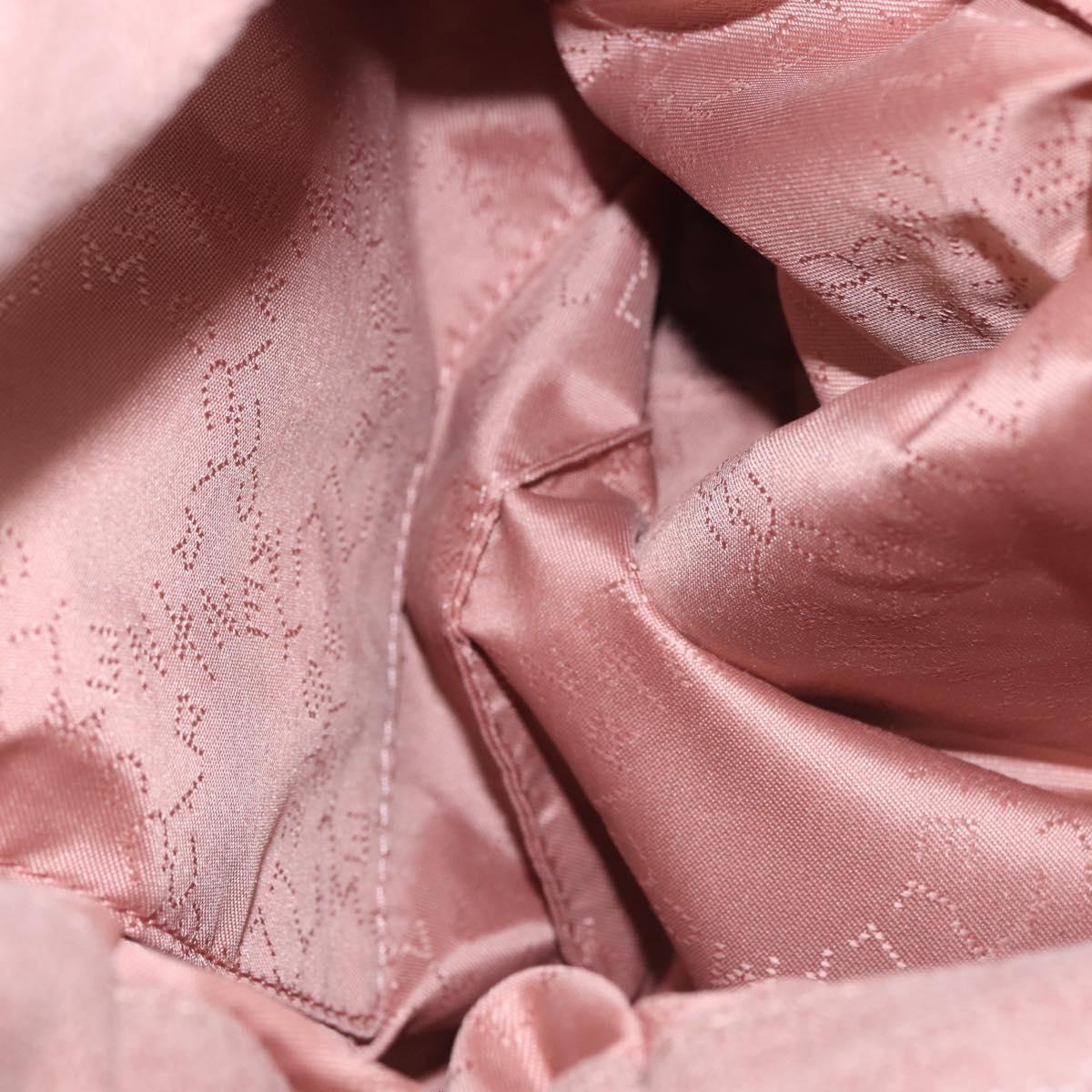 Stella MacCartney Chain Fabera Shoulder Bag Suede Pink Silver Auth BA5956