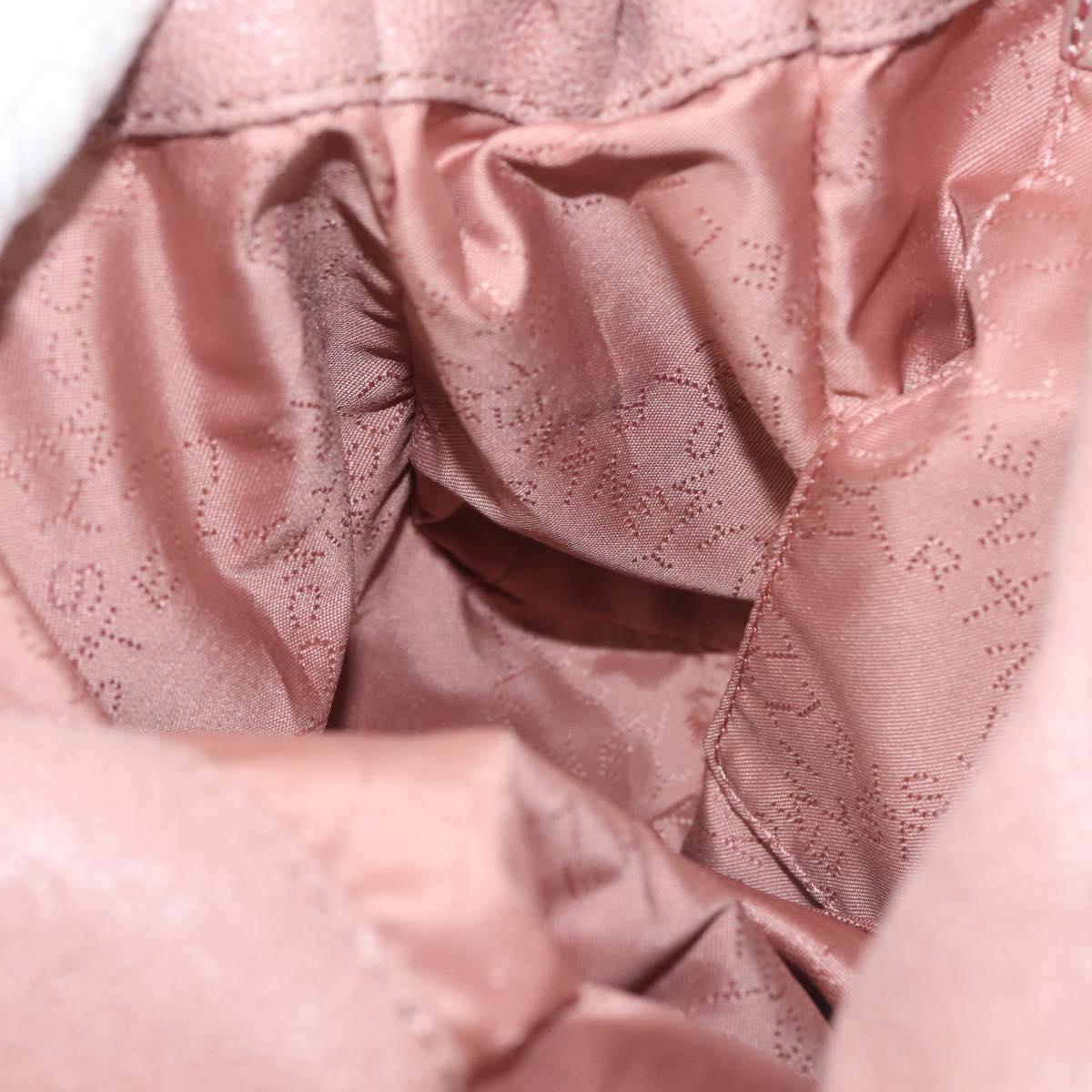 Stella MacCartney Chain Fabera Shoulder Bag Suede Pink Silver Auth BA5956