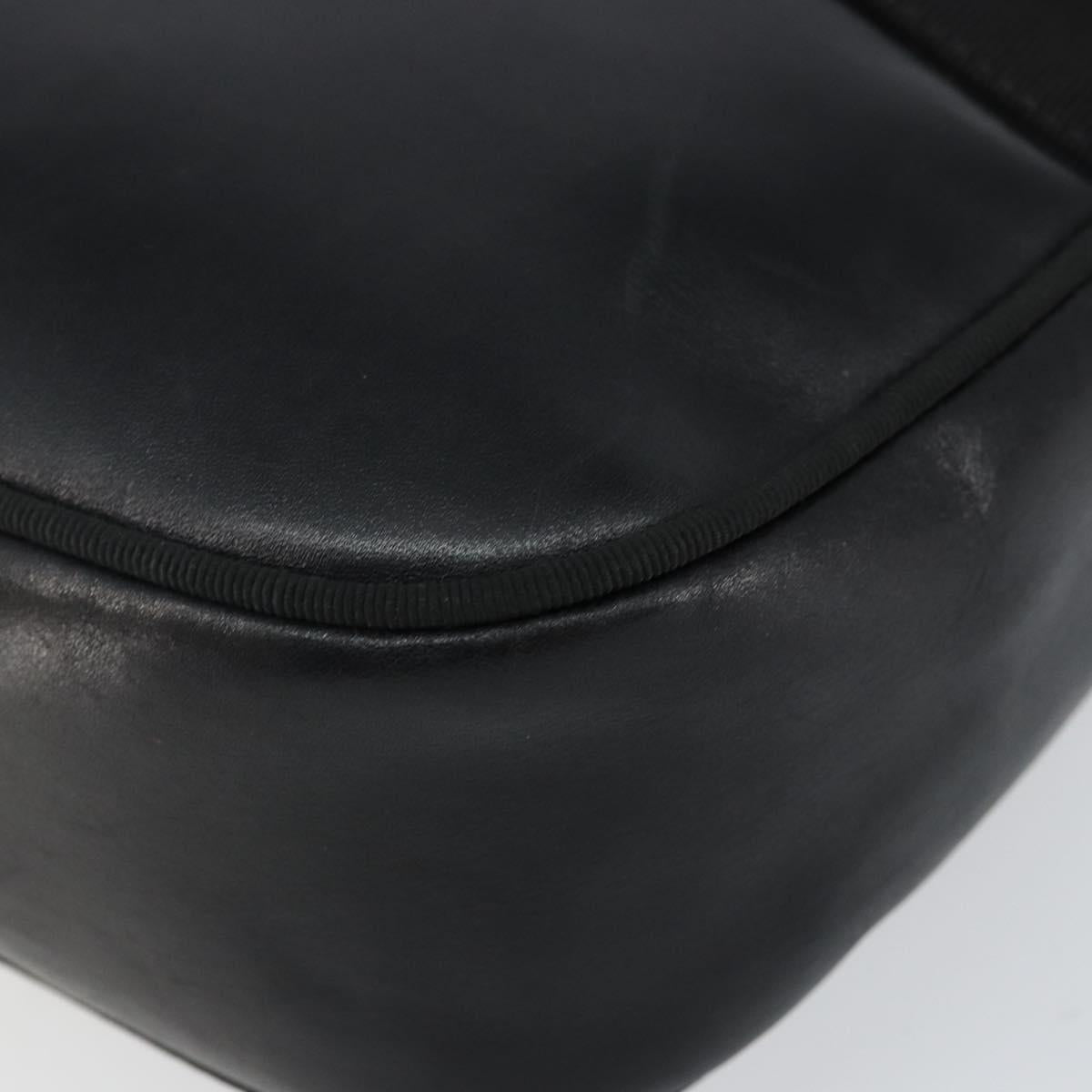 Salvatore Ferragamo Vala Shoulder Bag Leather Black Gold Auth BA5962
