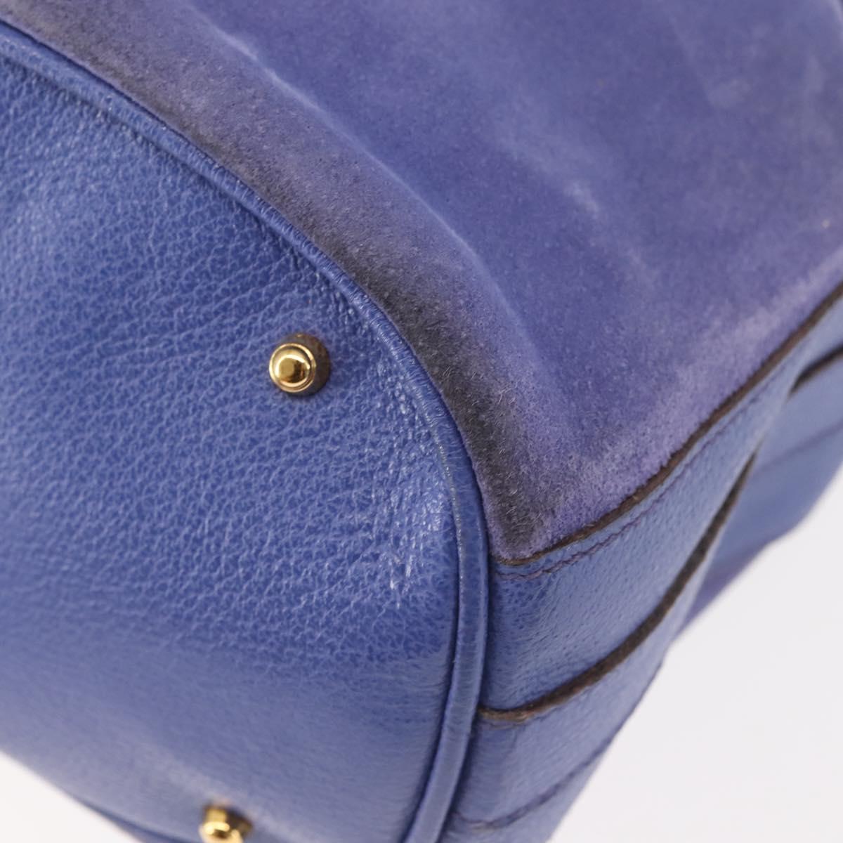 GUCCI Bamboo Hand Bag Suede 2way Purple Gold 001 2865 1657 Auth BA5970