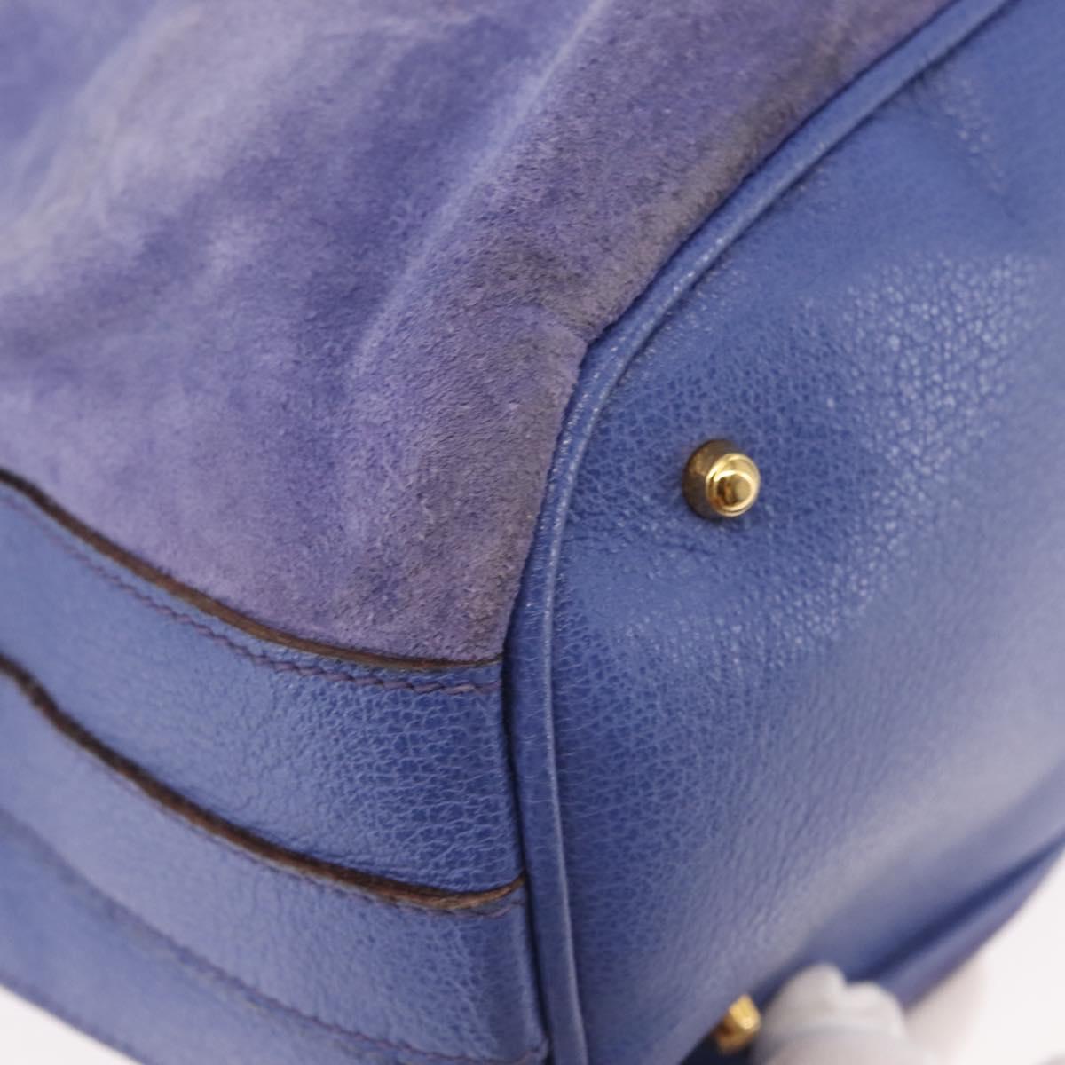 GUCCI Bamboo Hand Bag Suede 2way Purple Gold 001 2865 1657 Auth BA5970