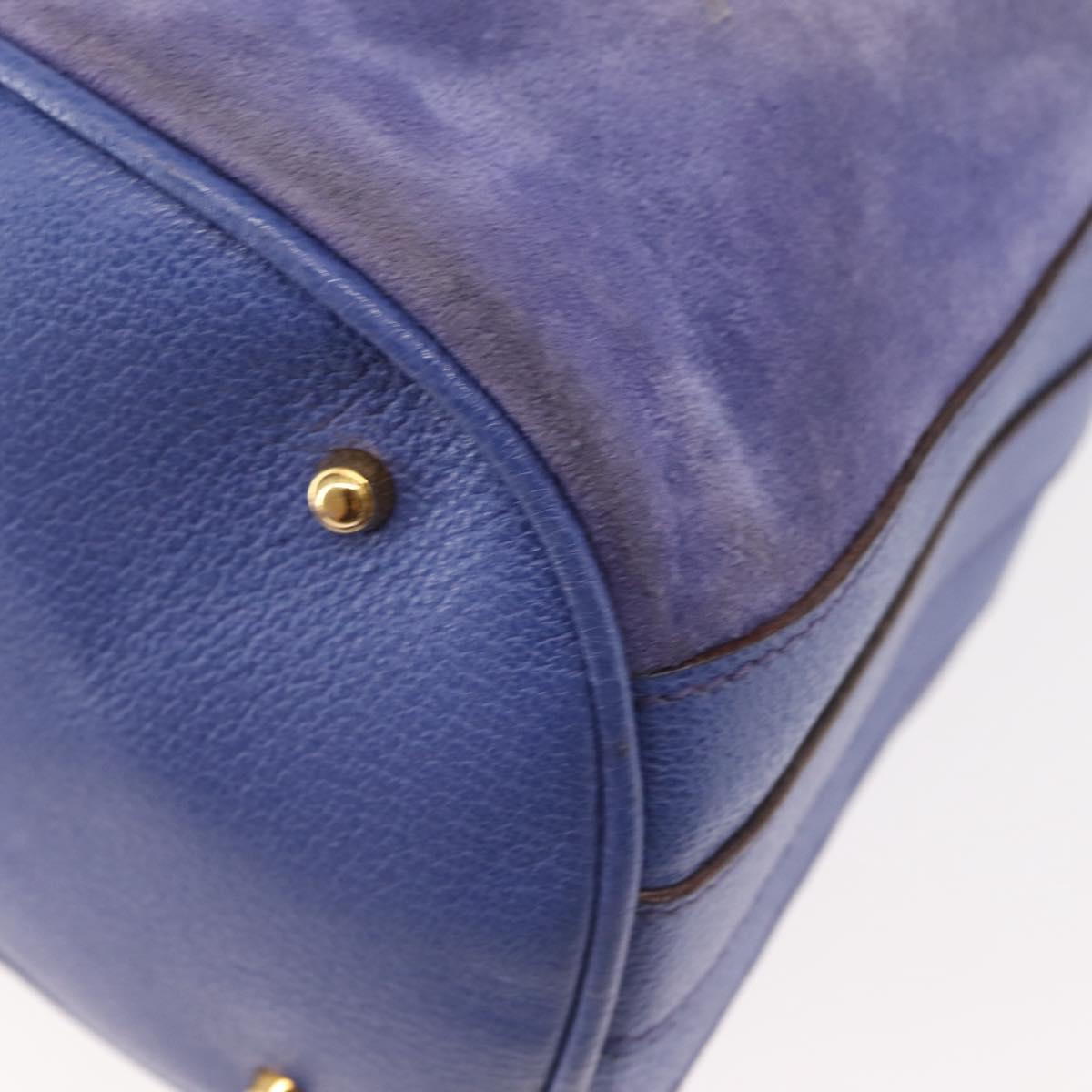 GUCCI Bamboo Hand Bag Suede 2way Purple Gold 001 2865 1657 Auth BA5970