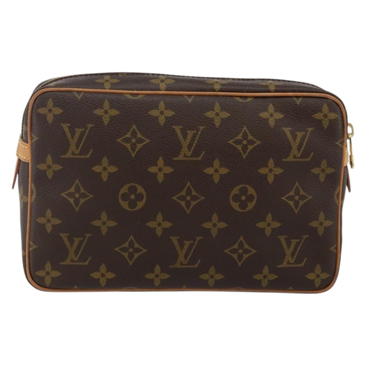 LOUIS VUITTON Monogram Compiegne 23 Clutch Bag M51847 LV Auth BA5982