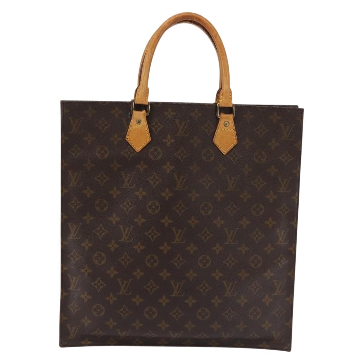 LOUIS VUITTON Monogram Sac Plat Hand Bag M51140 LV Auth BA5984