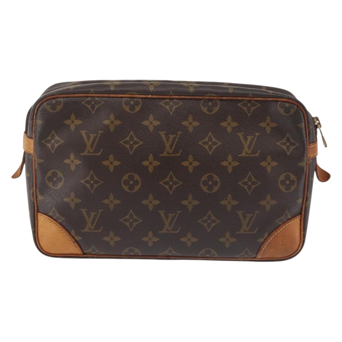 LOUIS VUITTON Monogram Compiegne 28 Clutch Bag M51845 LV Auth BA5993