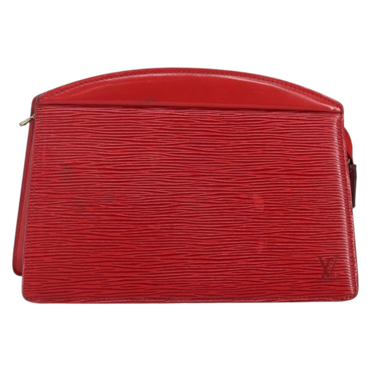 LOUIS VUITTON Epi Trousse Crete Clutch Bag Red M48407 LV Auth BA5996