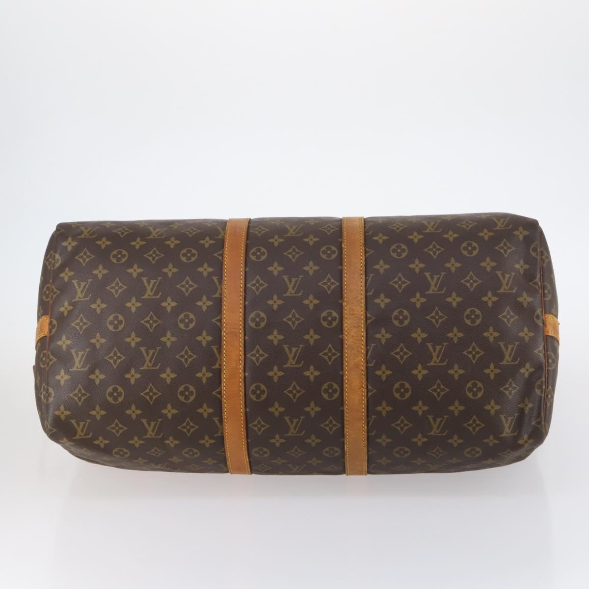 LOUIS VUITTON Monogram Keepall Bandouliere 55 Boston Bag M41414 LV Auth BA5999