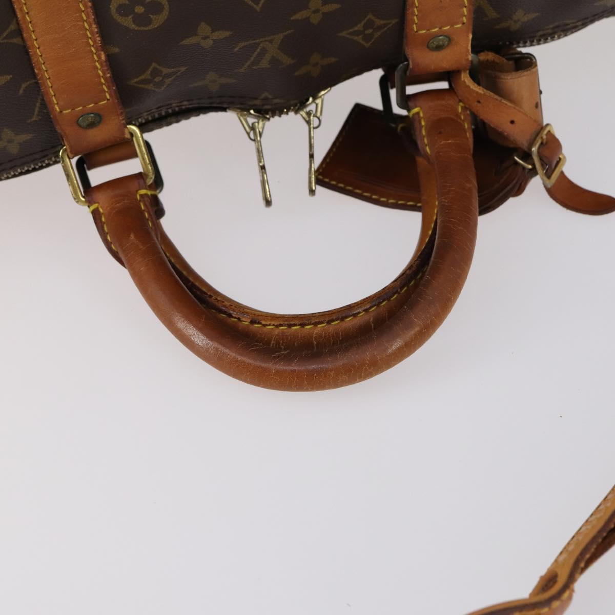 LOUIS VUITTON Monogram Keepall Bandouliere 55 Boston Bag M41414 LV Auth BA5999
