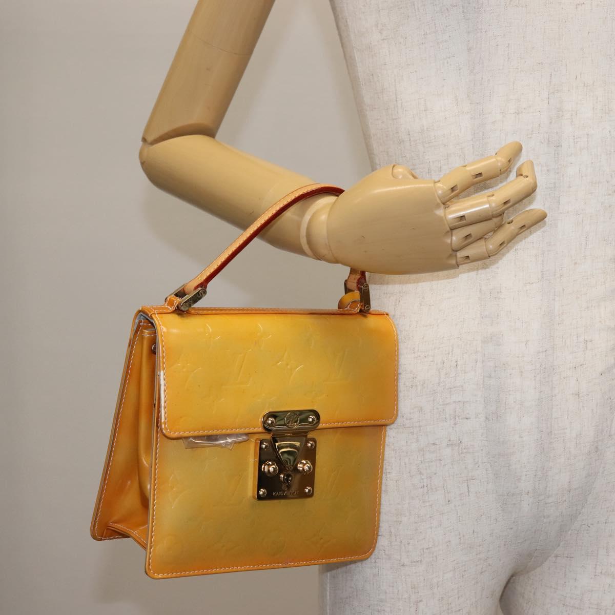 LOUIS VUITTON Monogram Vernis Spring Street Hand Bag Gris M91029 LV Auth BA6002