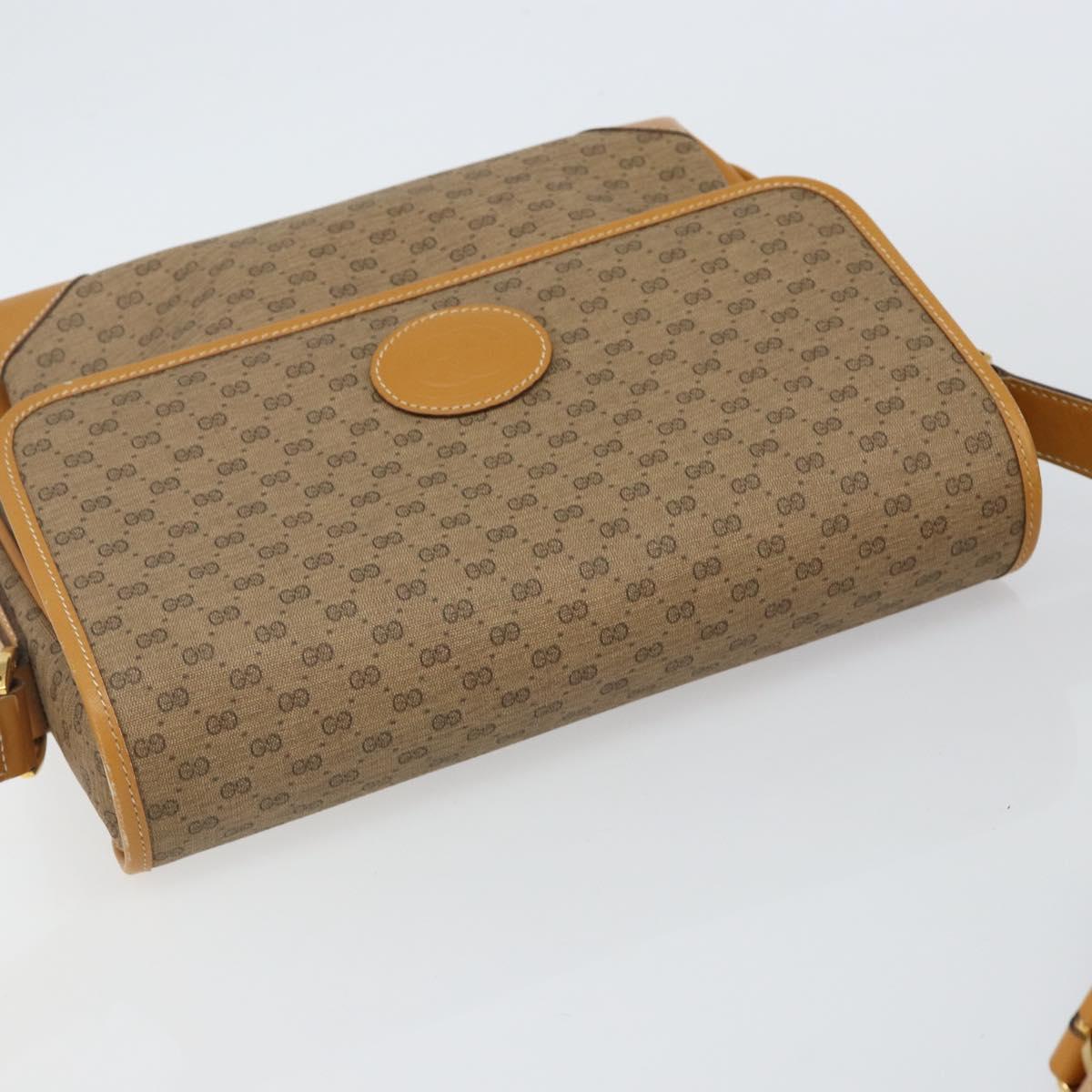 GUCCI Micro GG Supreme Shoulder Bag PVC Beige Gold 001 116 0924 Auth BA6004