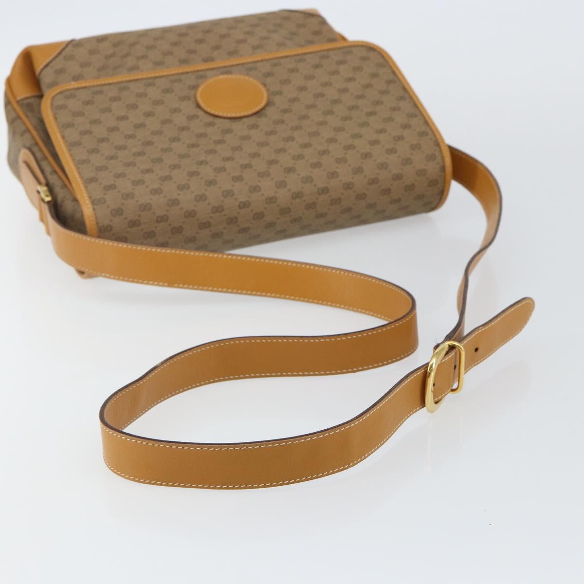 GUCCI Micro GG Supreme Shoulder Bag PVC Beige Gold 001 116 0924 Auth BA6004