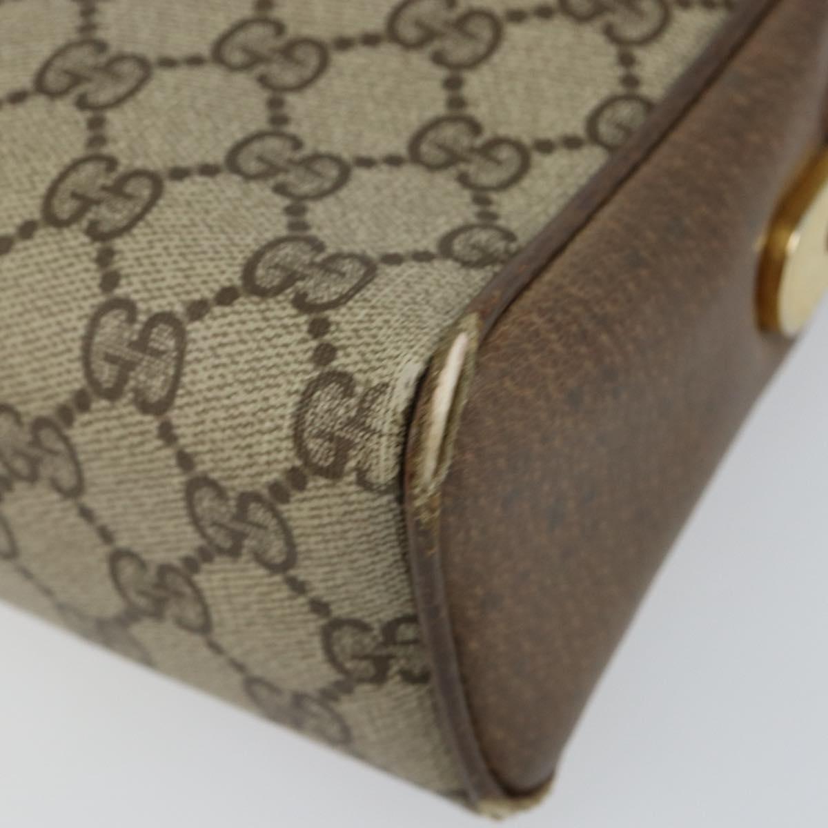 GUCCI GG Supreme Web Sherry Line Bag PVC Beige Gold 001 261 1086 Auth BA6005