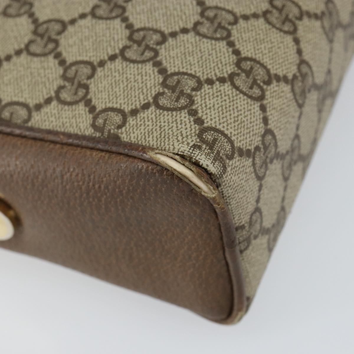 GUCCI GG Supreme Web Sherry Line Bag PVC Beige Gold 001 261 1086 Auth BA6005