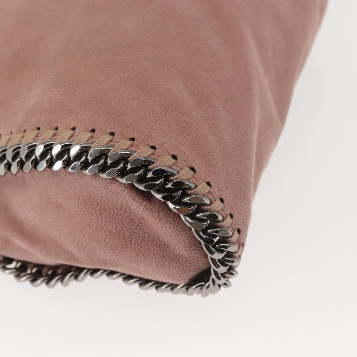 Stella MacCartney Chain Fabera Shoulder Bag Suede Pink Silver Auth BA6012