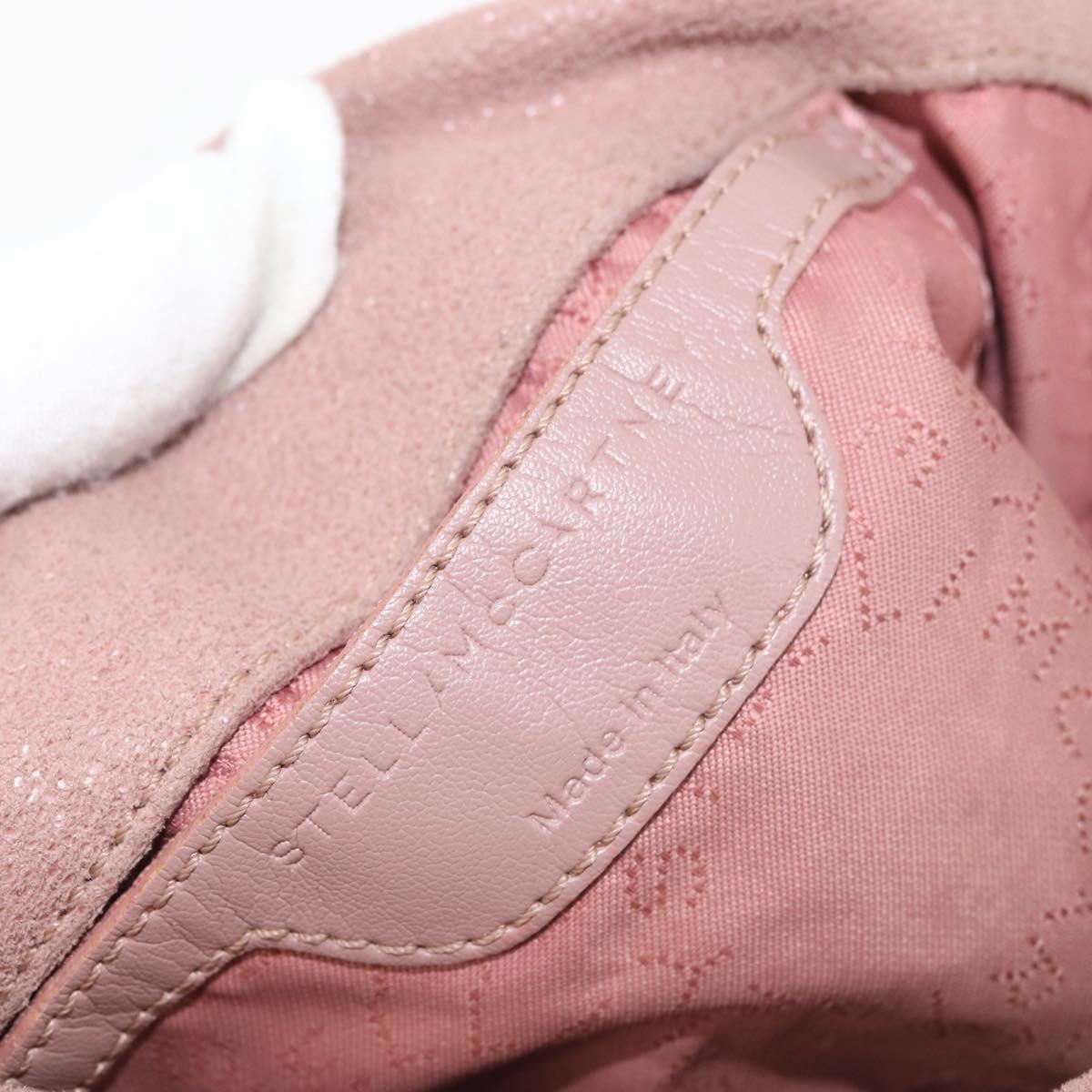 Stella MacCartney Chain Fabera Shoulder Bag Suede Pink Silver Auth BA6012