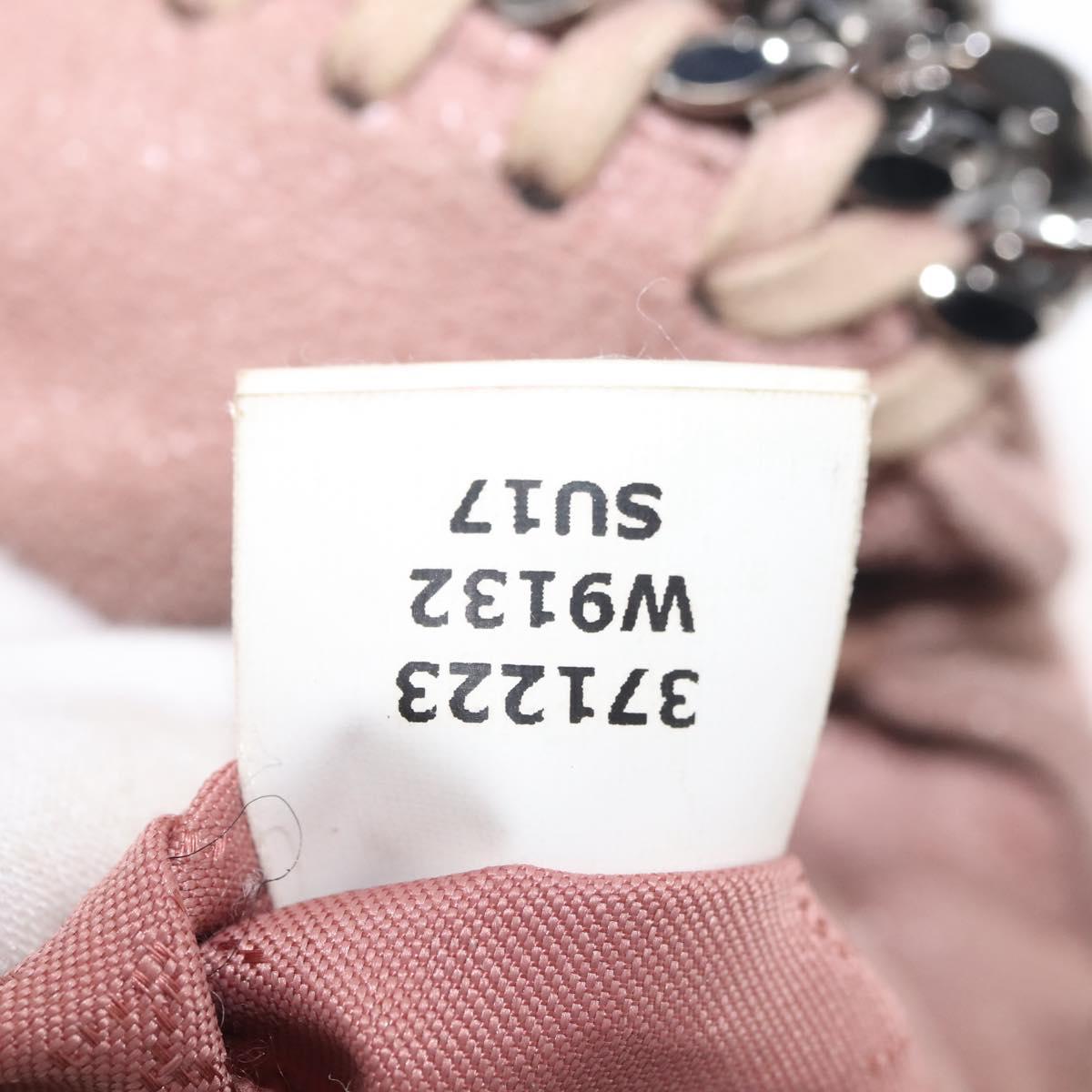 Stella MacCartney Chain Fabera Shoulder Bag Suede Pink Silver Auth BA6012