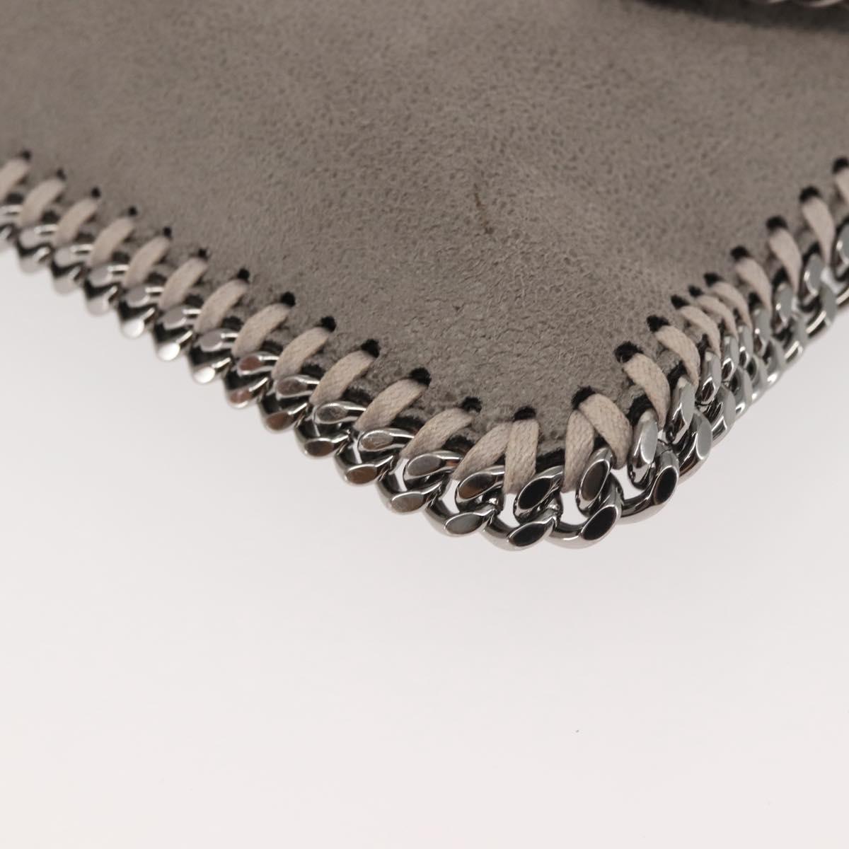 Stella MacCartney Chain Fabera Shoulder Bag Suede Gray Silver Auth BA6018