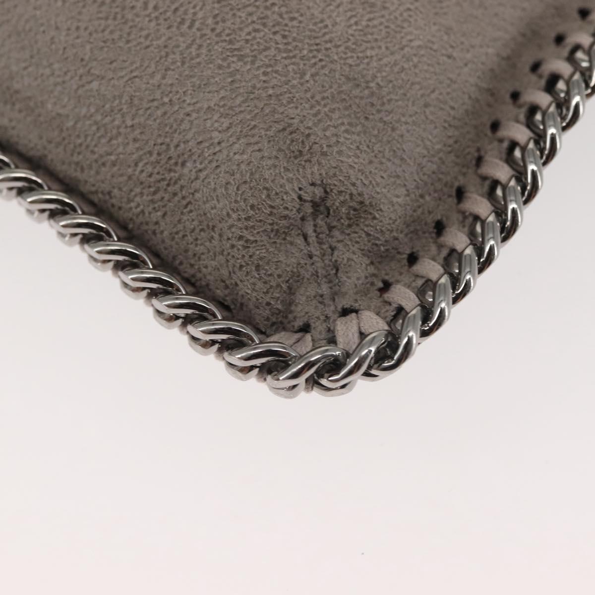 Stella MacCartney Chain Fabera Shoulder Bag Suede Gray Silver Auth BA6018
