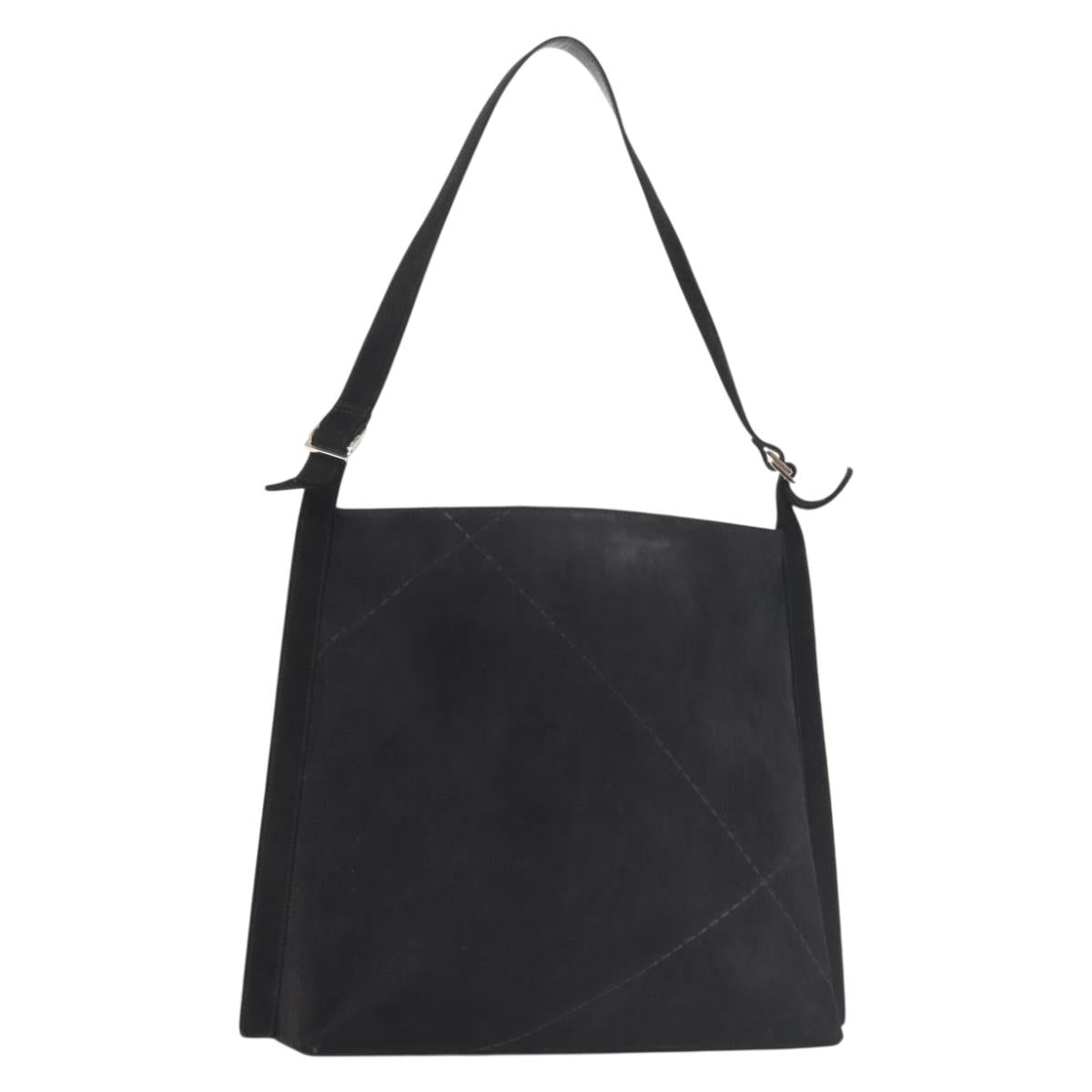 Salvatore Ferragamo Shoulder Bag Suede Gray Silver Auth BA6020