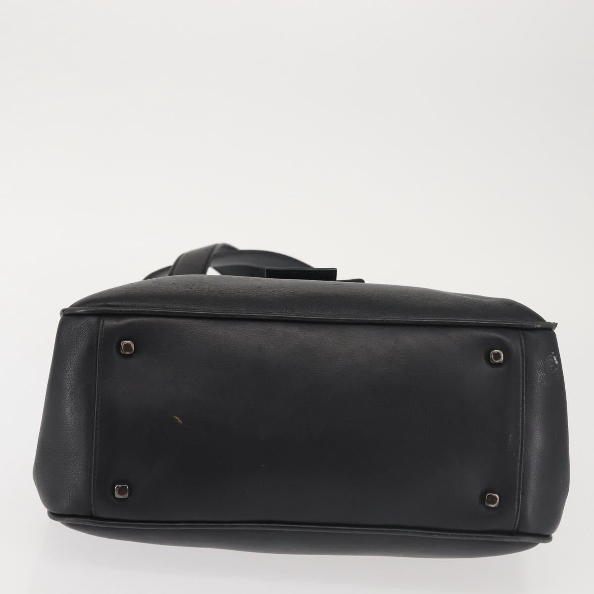 Salvatore Ferragamo Vala Shoulder Bag Leather Black Silver Auth BA6023