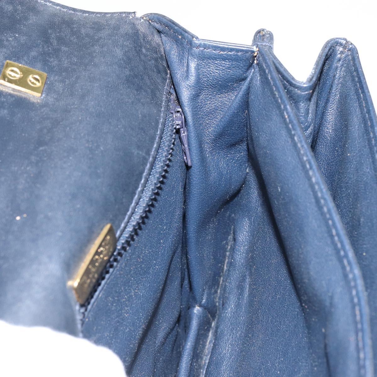 BALLY Hand Bag Leather Black Gold Auth BA6024