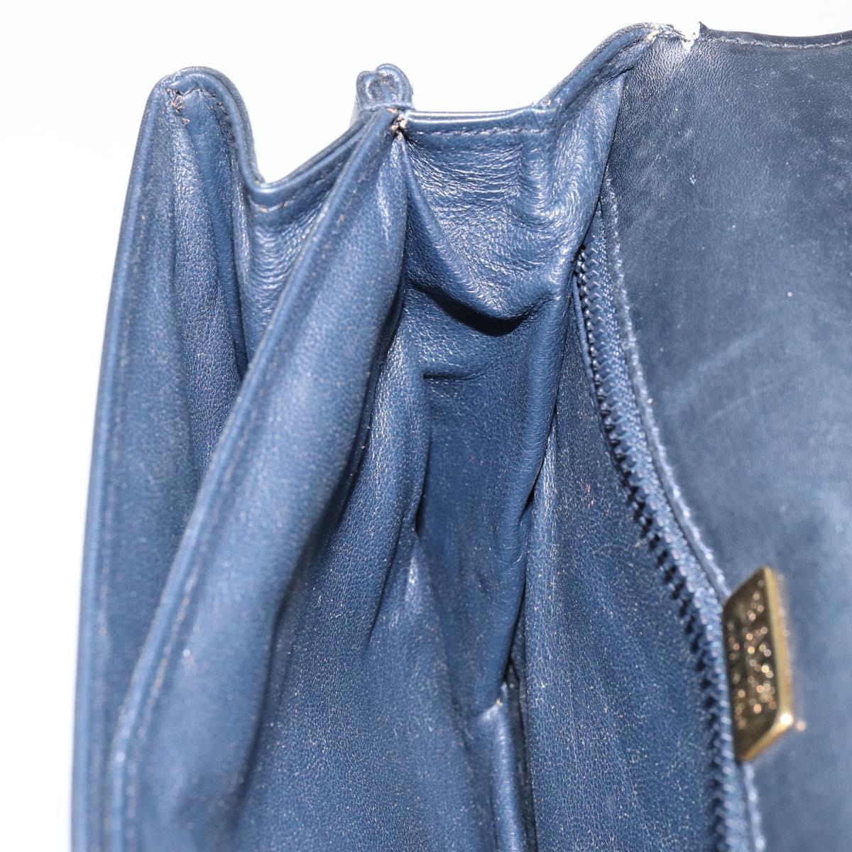 BALLY Hand Bag Leather Black Gold Auth BA6024