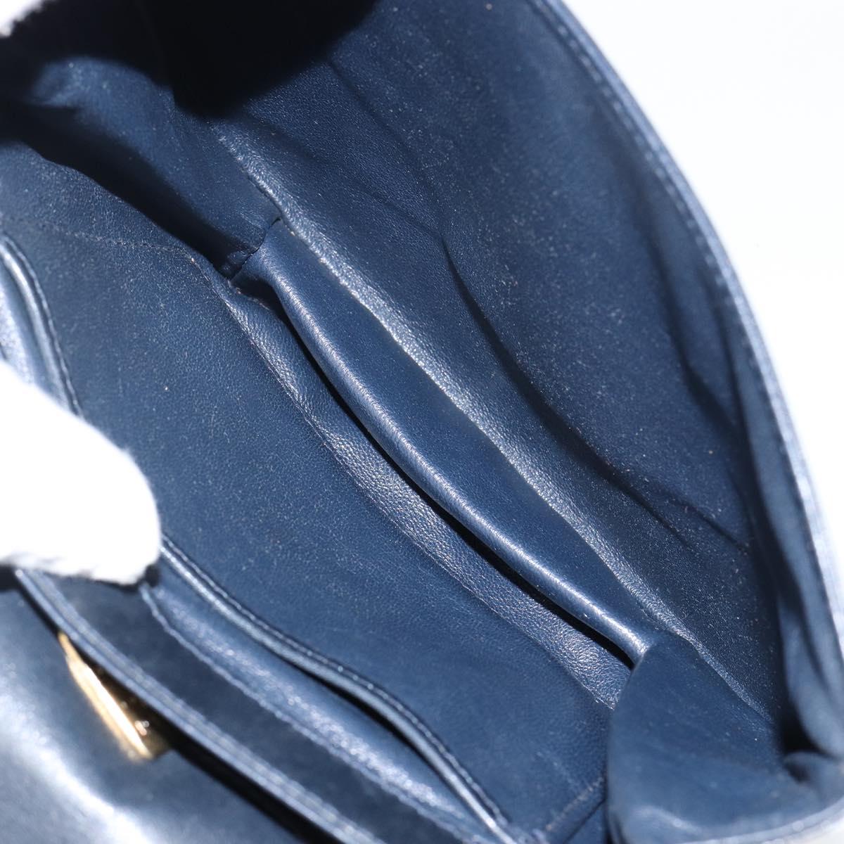 BALLY Hand Bag Leather Black Gold Auth BA6024