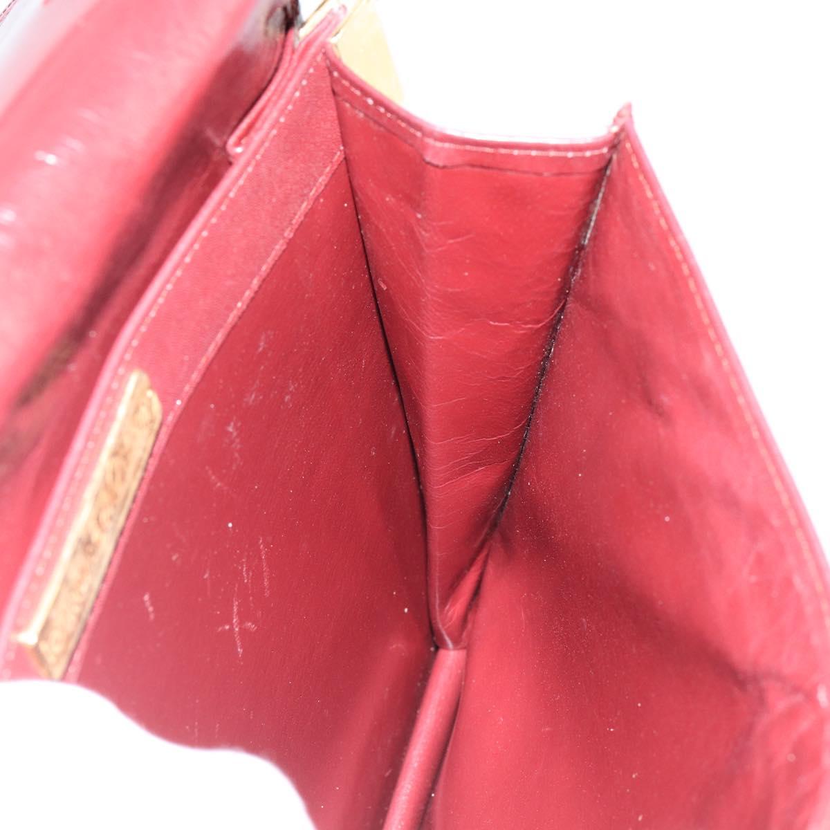 CARTIER Must Line Shoulder Bag Leather Bordeaux Gold Auth BA6028