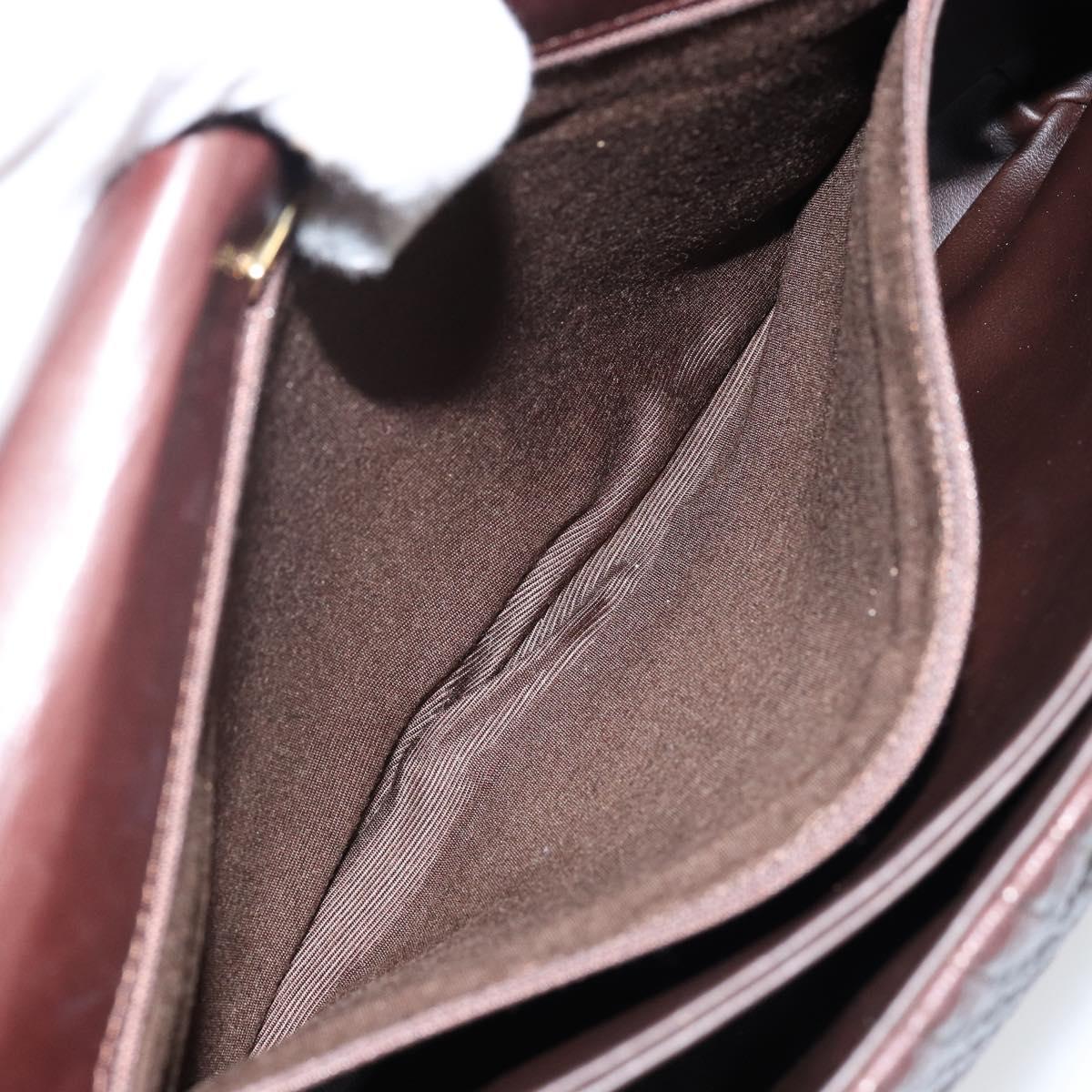 BALLY Hand Bag Leather Brown Gold Auth BA6041