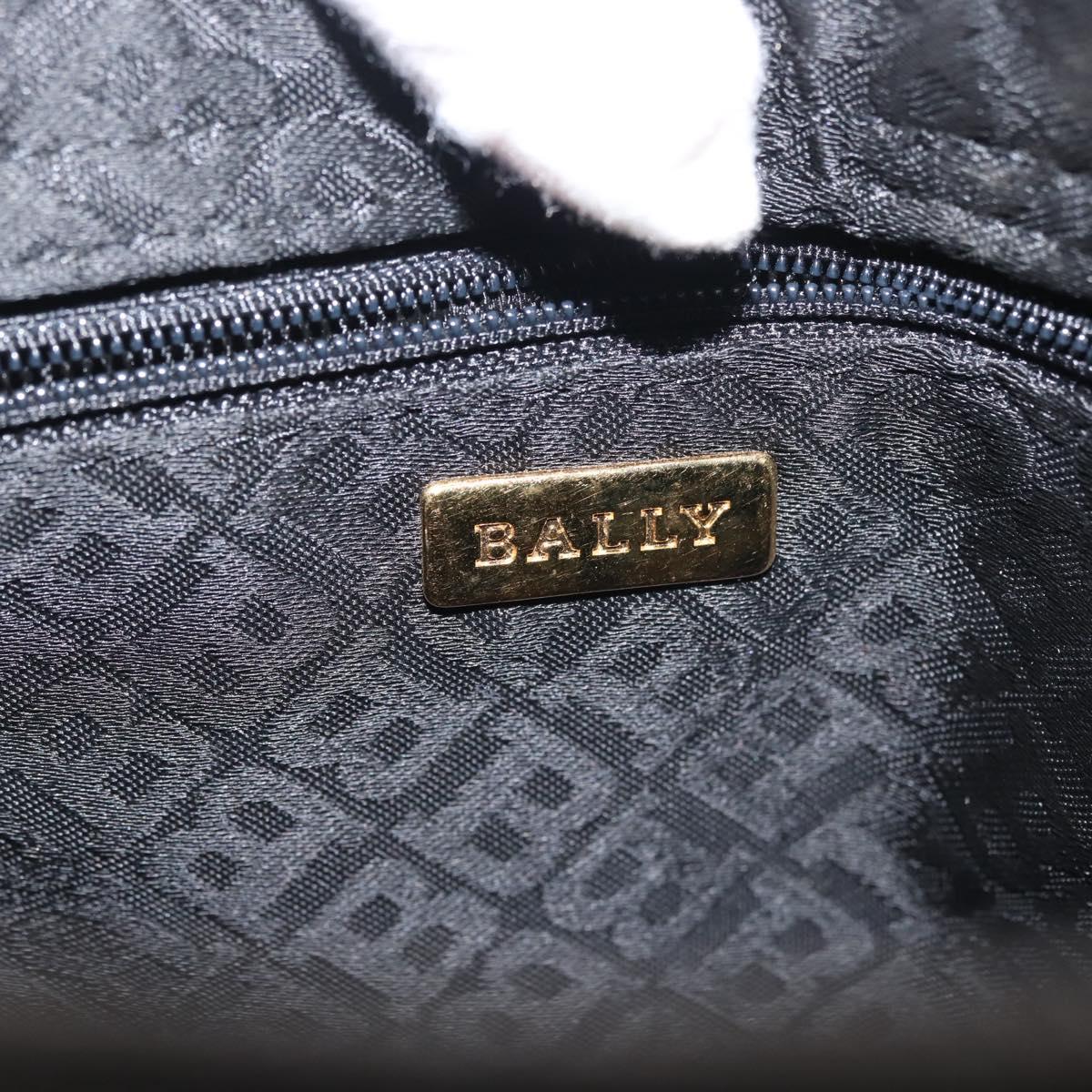 BALLY Shoulder Bag Leather Black Gold Auth BA6042