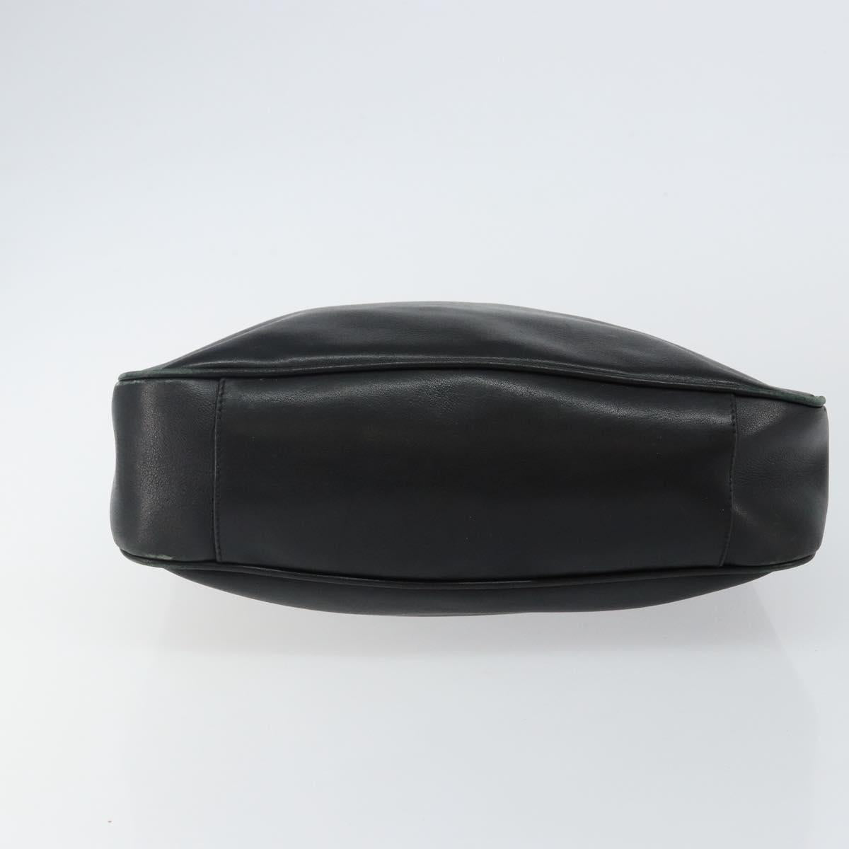 GUCCI Bamboo Hand Bag Leather Black Gold 001 3754 1638 Auth BA6049