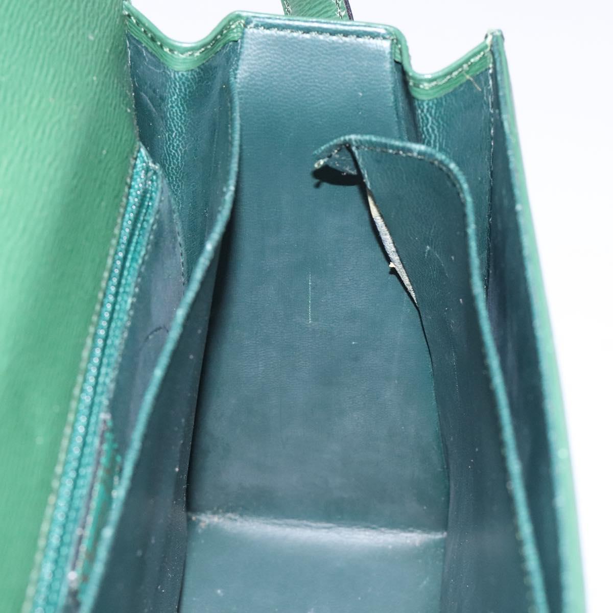 Christian Dior Shoulder Bag Leather Green Auth BA605