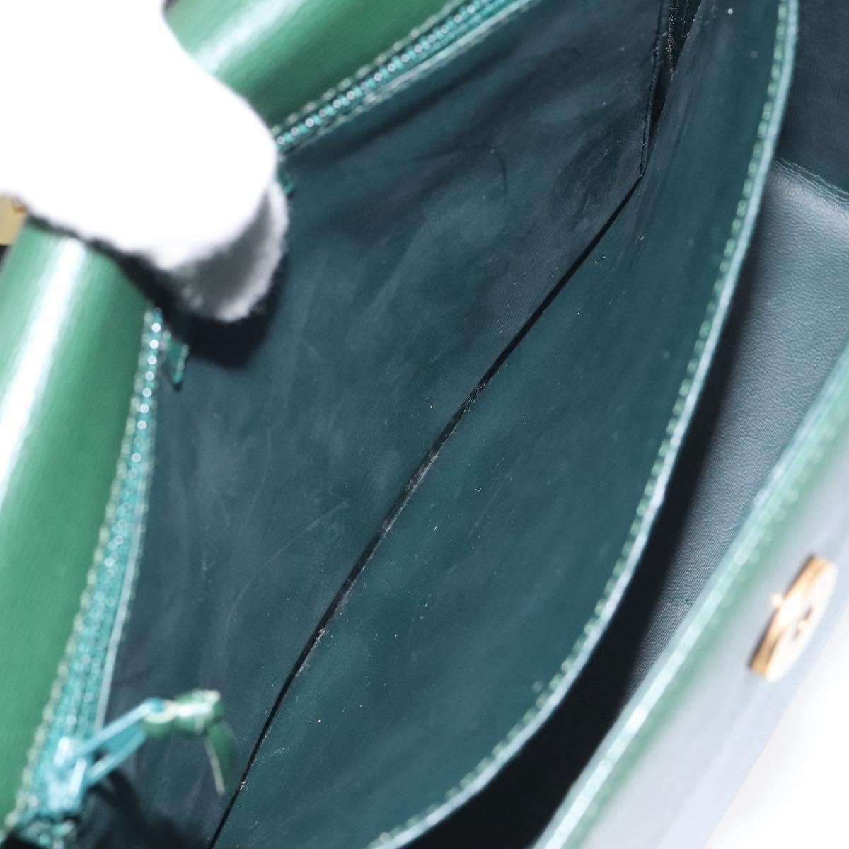 Christian Dior Shoulder Bag Leather Green Auth BA605