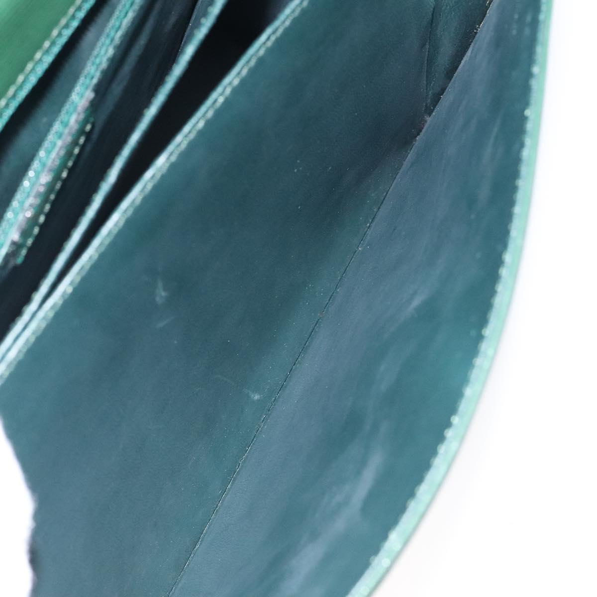 Christian Dior Shoulder Bag Leather Green Auth BA605