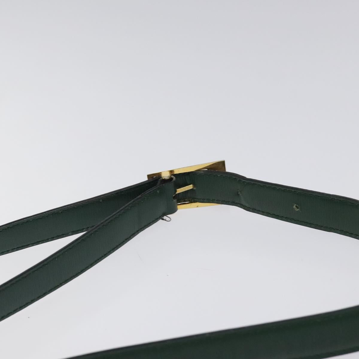 Christian Dior Shoulder Bag Leather Green Auth BA605