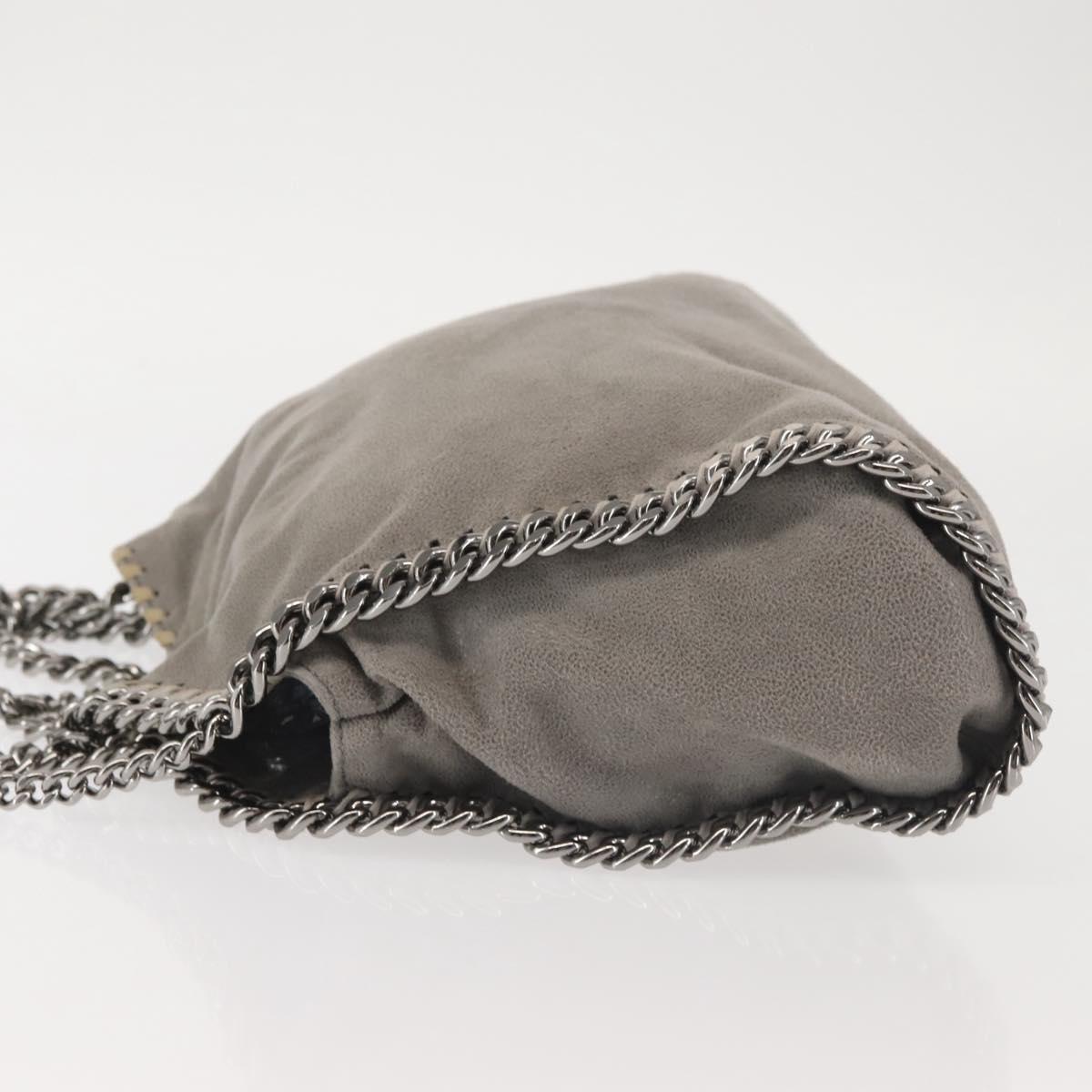 Stella MacCartney Chain Fabera Shoulder Bag Suede Gray Silver Auth BA6056