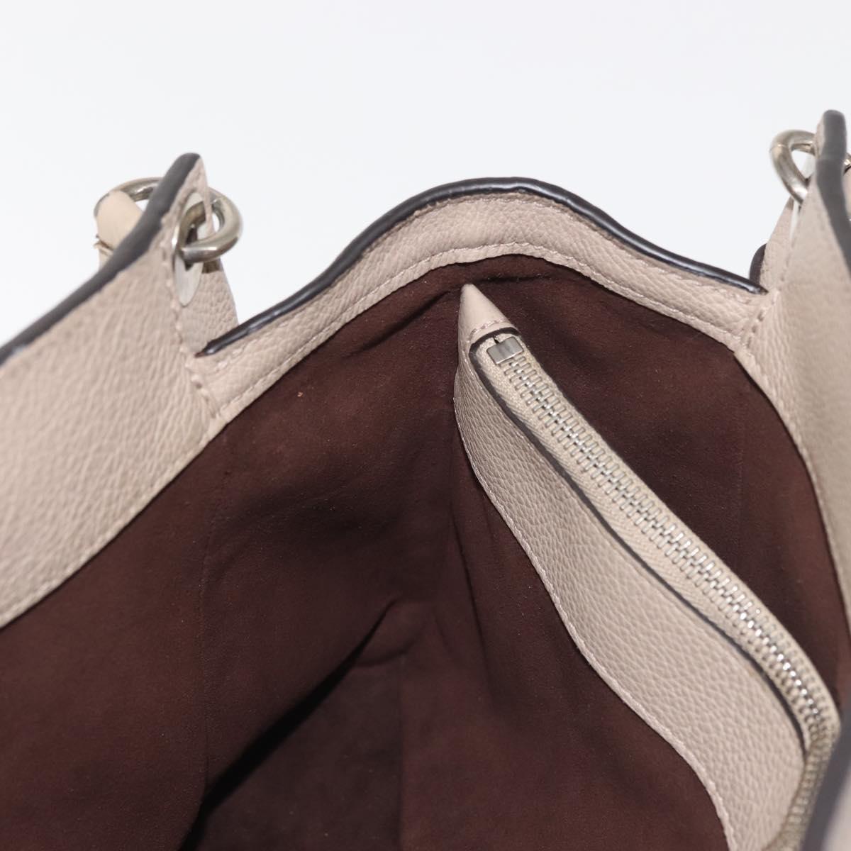LOUIS VUITTON Monogram Mahina Sevres Bag Leather Beige M41791 LV Auth BA6064