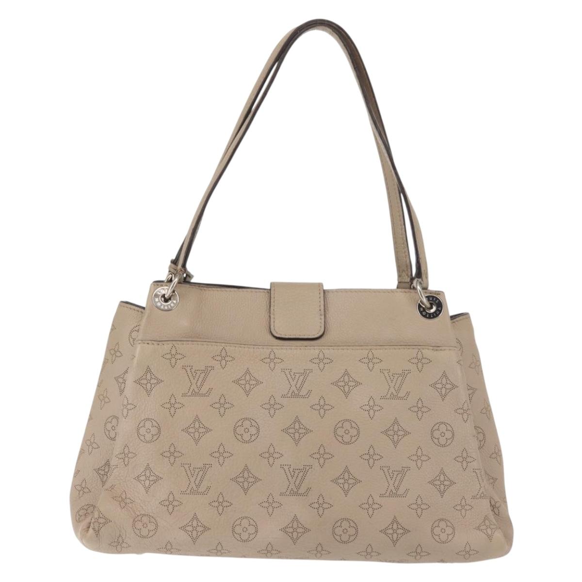 LOUIS VUITTON Monogram Mahina Sevres Bag Leather Beige M41791 LV Auth BA6064