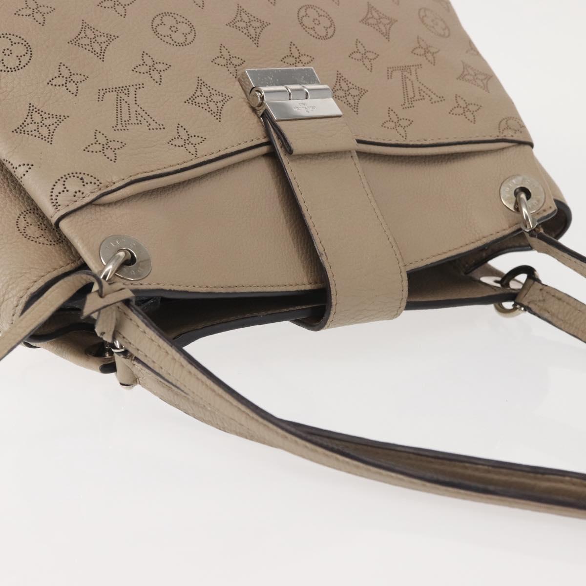 LOUIS VUITTON Monogram Mahina Sevres Bag Leather Beige M41791 LV Auth BA6064