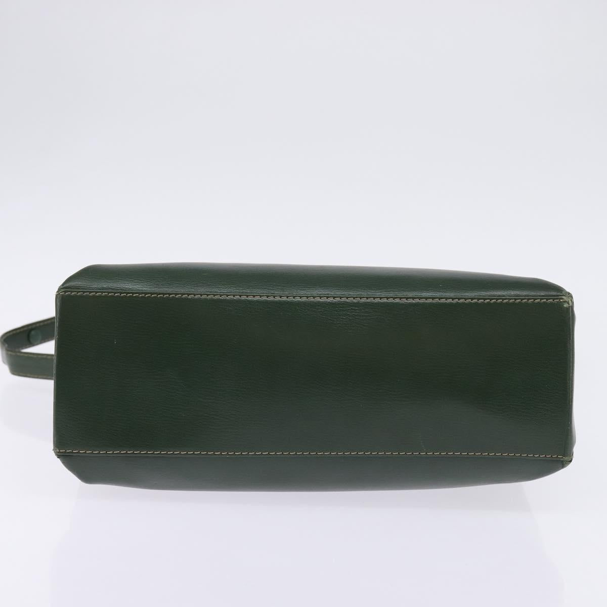 LOEWE Velazquez Hand Bag Suede Leather 2way Green Gold Auth BA6067
