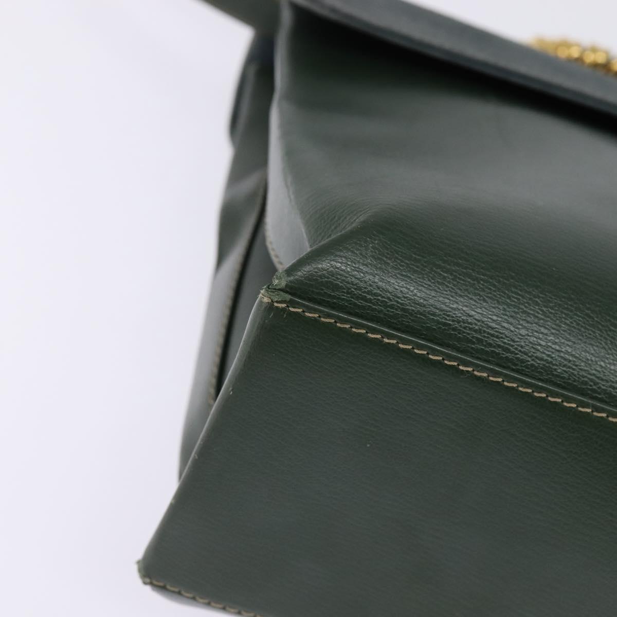 LOEWE Velazquez Hand Bag Suede Leather 2way Green Gold Auth BA6067