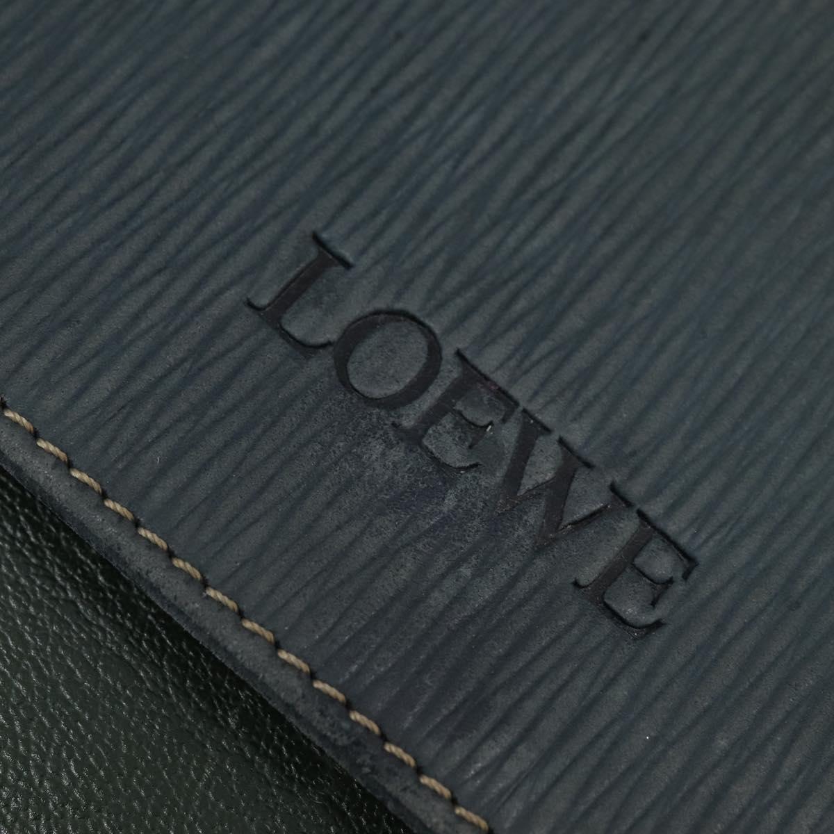 LOEWE Velazquez Hand Bag Suede Leather 2way Green Gold Auth BA6067