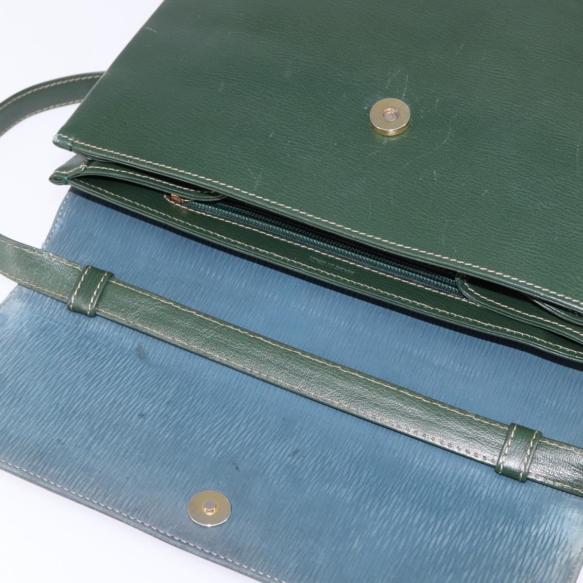 LOEWE Velazquez Hand Bag Suede Leather 2way Green Gold Auth BA6067