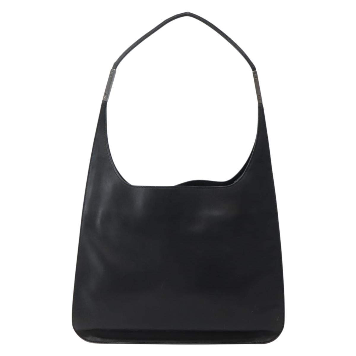 GUCCI Shoulder Bag Leather Black Silver 001 3167 Auth BA6079