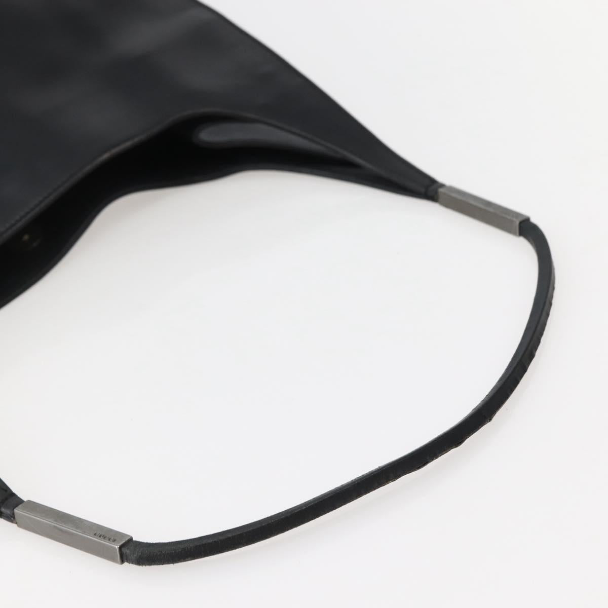 GUCCI Shoulder Bag Leather Black Silver 001 3167 Auth BA6079