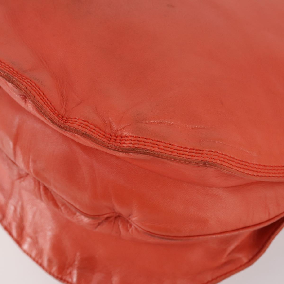 LOEWE Shoulder Bag Leather Orange Gold Auth BA6091