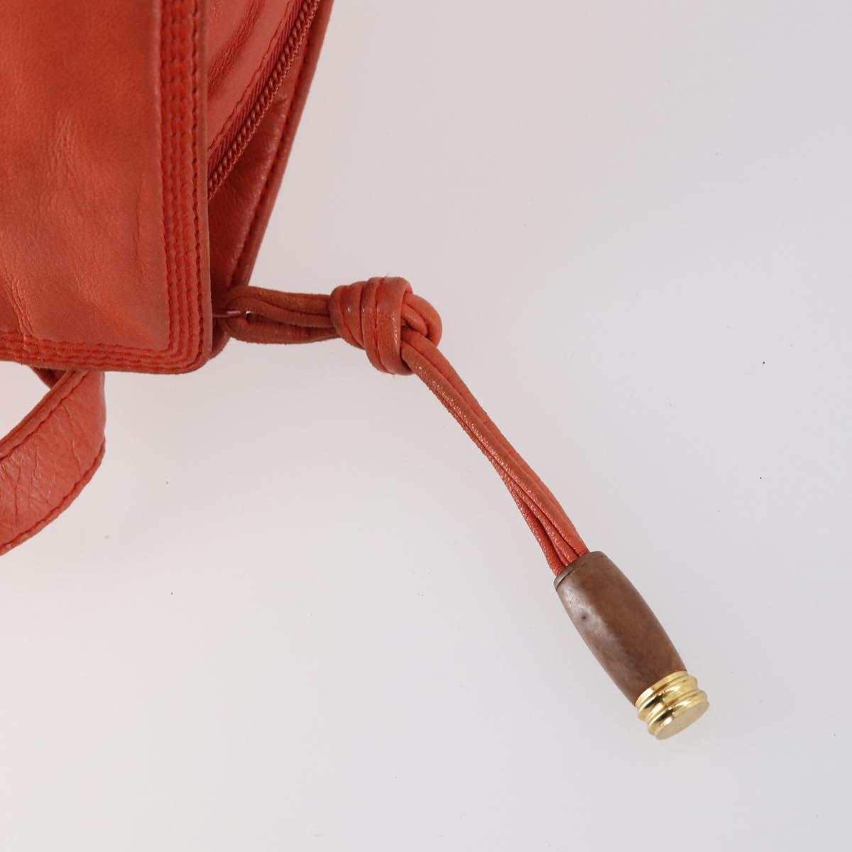 LOEWE Shoulder Bag Leather Orange Gold Auth BA6091