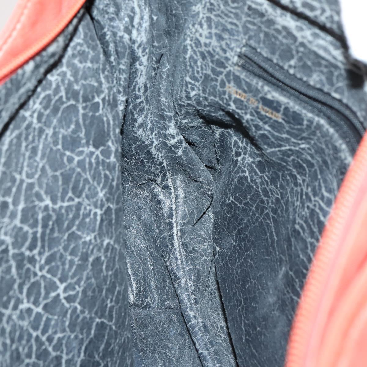 LOEWE Shoulder Bag Leather Orange Gold Auth BA6091