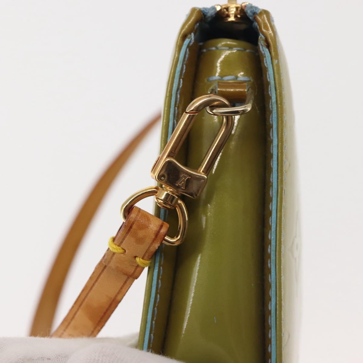 LOUIS VUITTON Monogram Vernis Lexington Pouch Baby Blue M91011 LV Auth BA6095