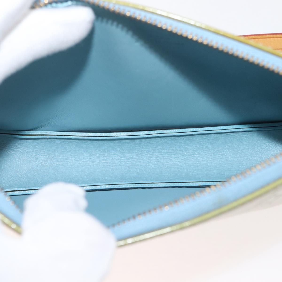 LOUIS VUITTON Monogram Vernis Lexington Pouch Baby Blue M91011 LV Auth BA6095